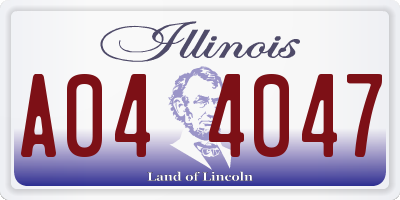 IL license plate A044047