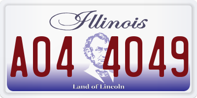 IL license plate A044049