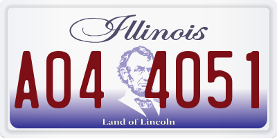 IL license plate A044051