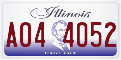 IL license plate A044052