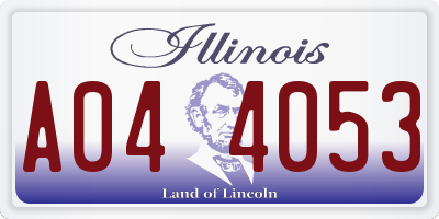 IL license plate A044053