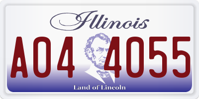 IL license plate A044055