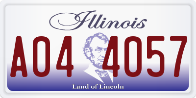 IL license plate A044057