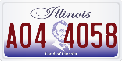 IL license plate A044058