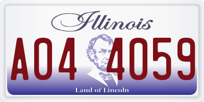 IL license plate A044059