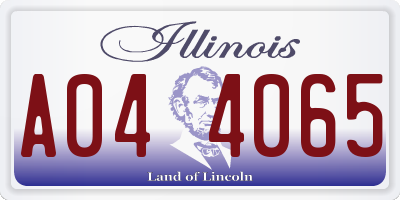 IL license plate A044065
