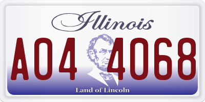 IL license plate A044068