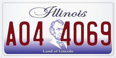 IL license plate A044069