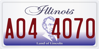 IL license plate A044070