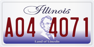 IL license plate A044071
