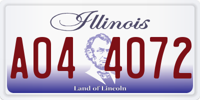 IL license plate A044072