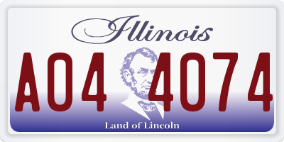 IL license plate A044074