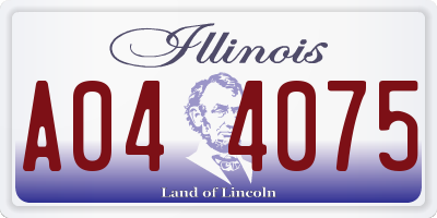 IL license plate A044075