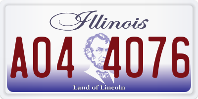 IL license plate A044076