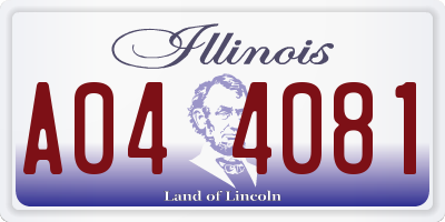 IL license plate A044081