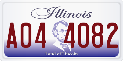 IL license plate A044082