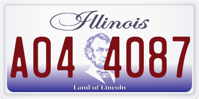 IL license plate A044087