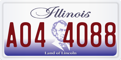 IL license plate A044088