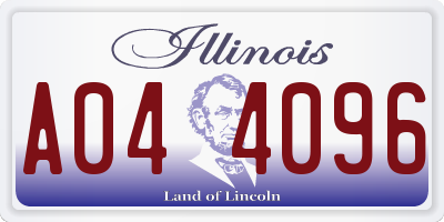 IL license plate A044096