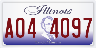 IL license plate A044097