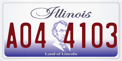 IL license plate A044103