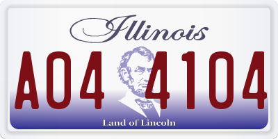 IL license plate A044104