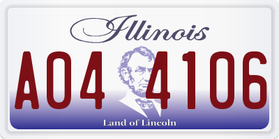 IL license plate A044106