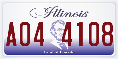 IL license plate A044108