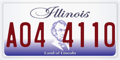 IL license plate A044110