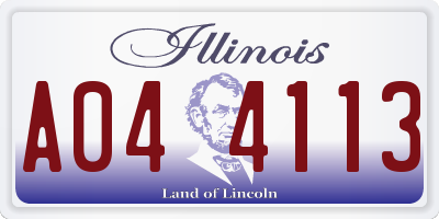 IL license plate A044113