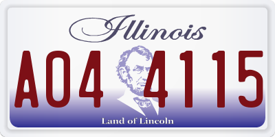 IL license plate A044115