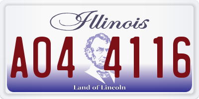 IL license plate A044116