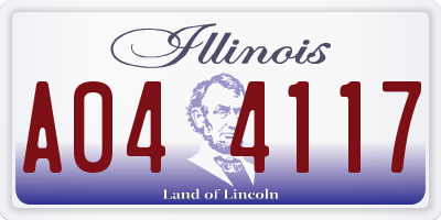 IL license plate A044117