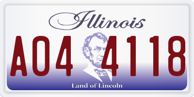 IL license plate A044118