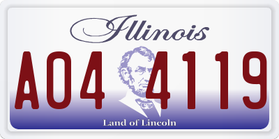 IL license plate A044119