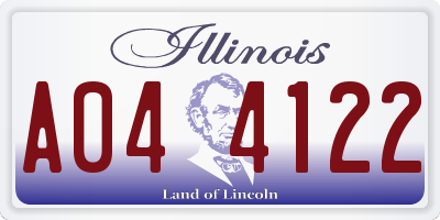IL license plate A044122