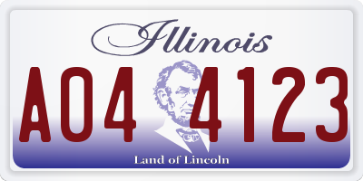IL license plate A044123