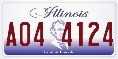 IL license plate A044124
