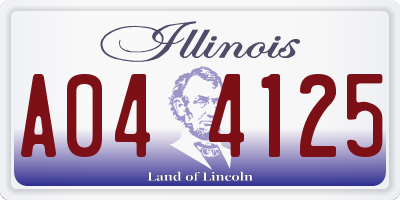 IL license plate A044125
