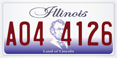IL license plate A044126