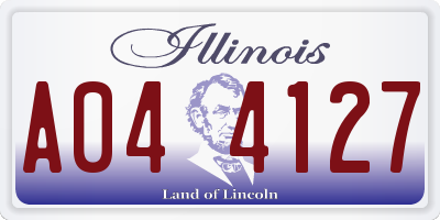 IL license plate A044127