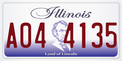 IL license plate A044135