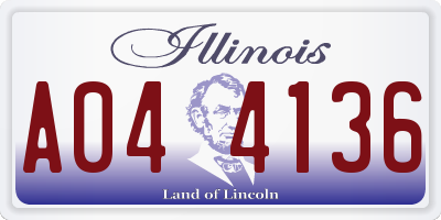 IL license plate A044136