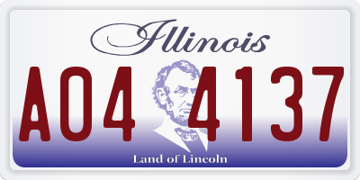 IL license plate A044137