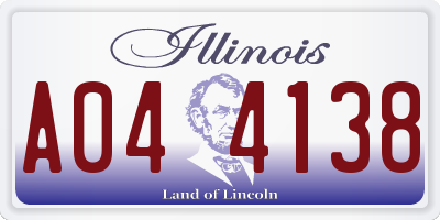 IL license plate A044138