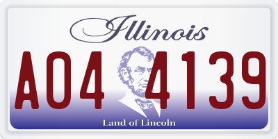 IL license plate A044139