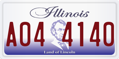 IL license plate A044140