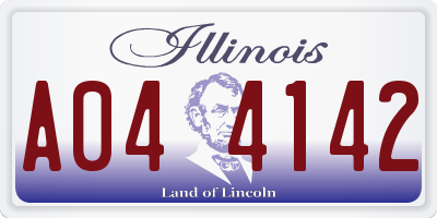 IL license plate A044142