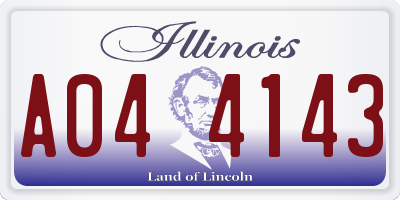 IL license plate A044143
