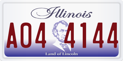 IL license plate A044144
